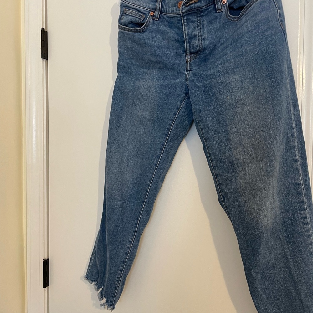 LOFT rough hem straight jean
